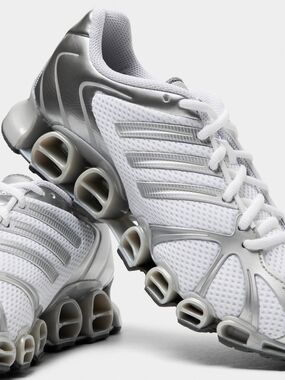 Adidas White and Silver Athletic Running Sneakers